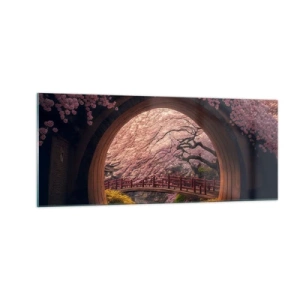 Obraz na skle - Japonské jaro - 100x40 cm