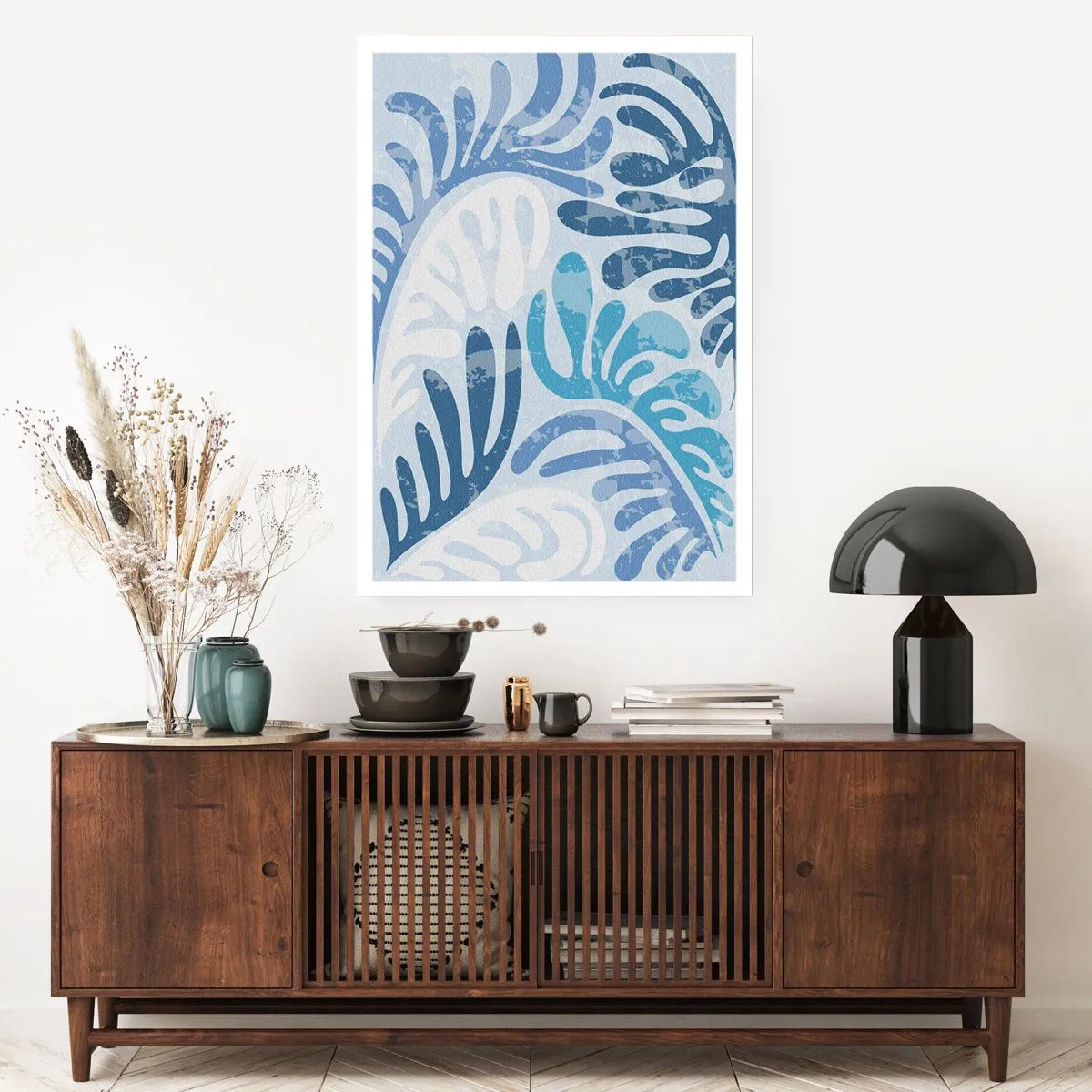Plakát - Modré kapradí - 50x70 cm