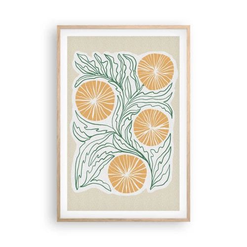 Plakát v rámu světlý dub - Etnický s abstraktním nádechem - 61x91 cm