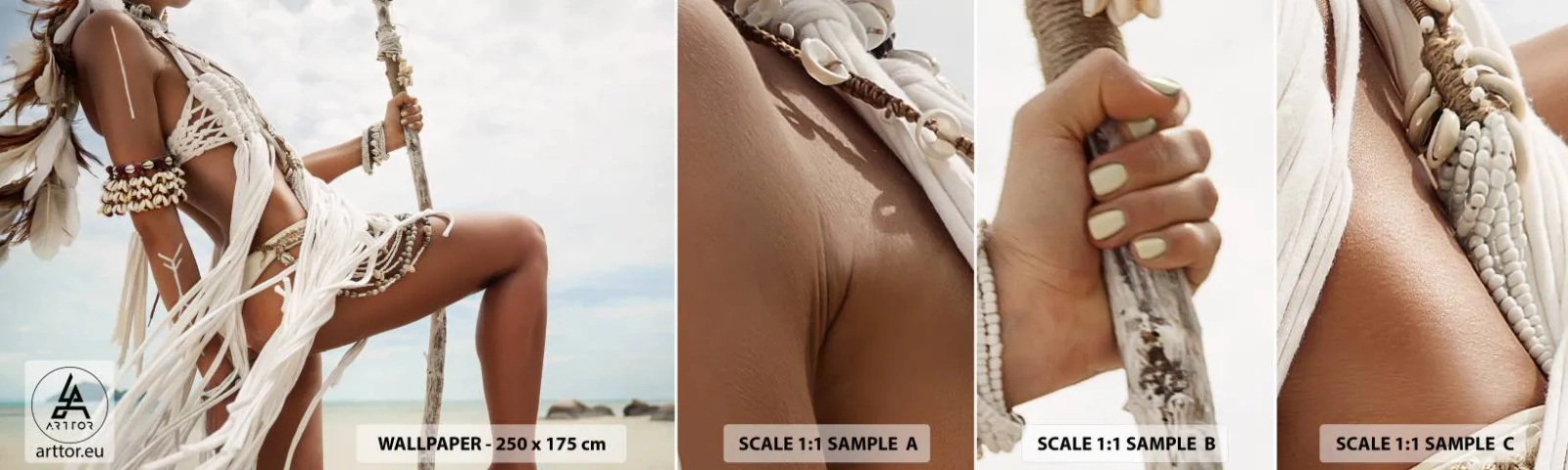 Fototapeta Vzorek Standard Eco - Kněžka slunce - Žena, Boho, Vinobraní - 100x30 cm