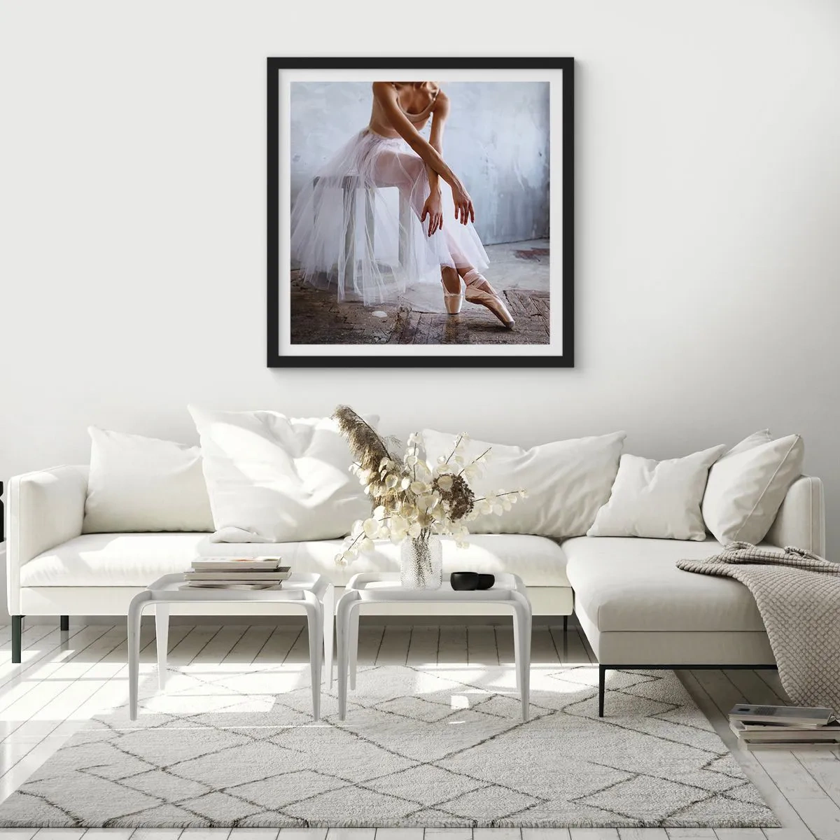 Plakát v černém rámu - Než se rozsvítí světla rampy - 50x50 cm