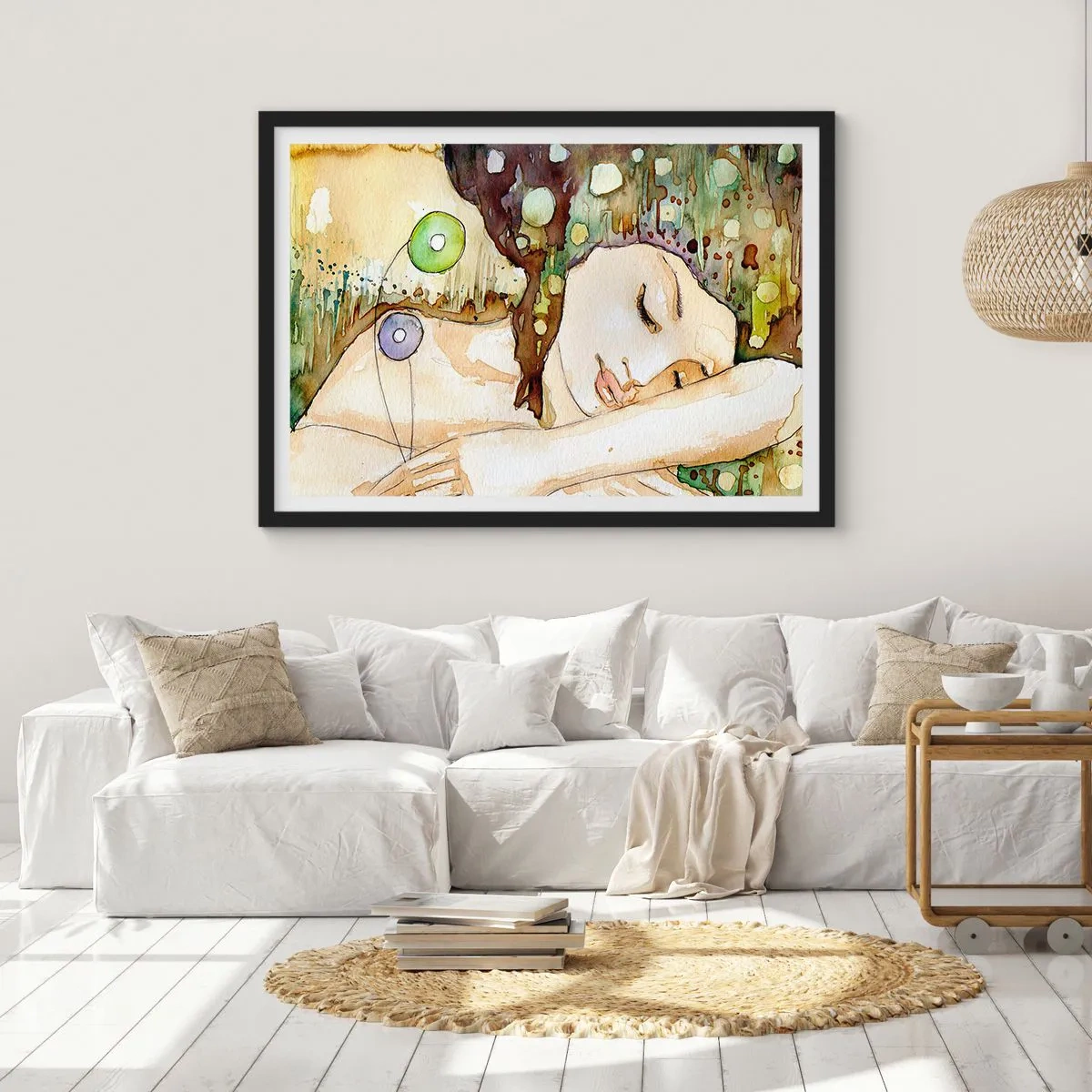 Plakát v černém rámu - Smaragdově-fialový sen - 70x50 cm