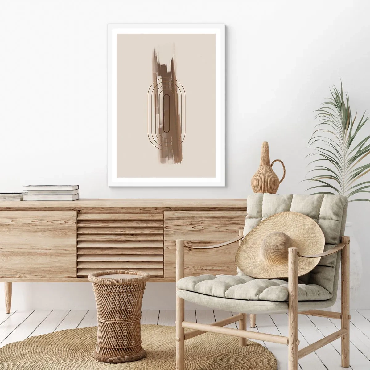 Plakát v bílém rámu - Závan šedi - 70x100 cm