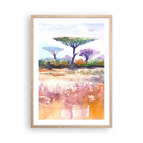 Plakát v rámu světlý dub - Barvy savany - 50x70 cm