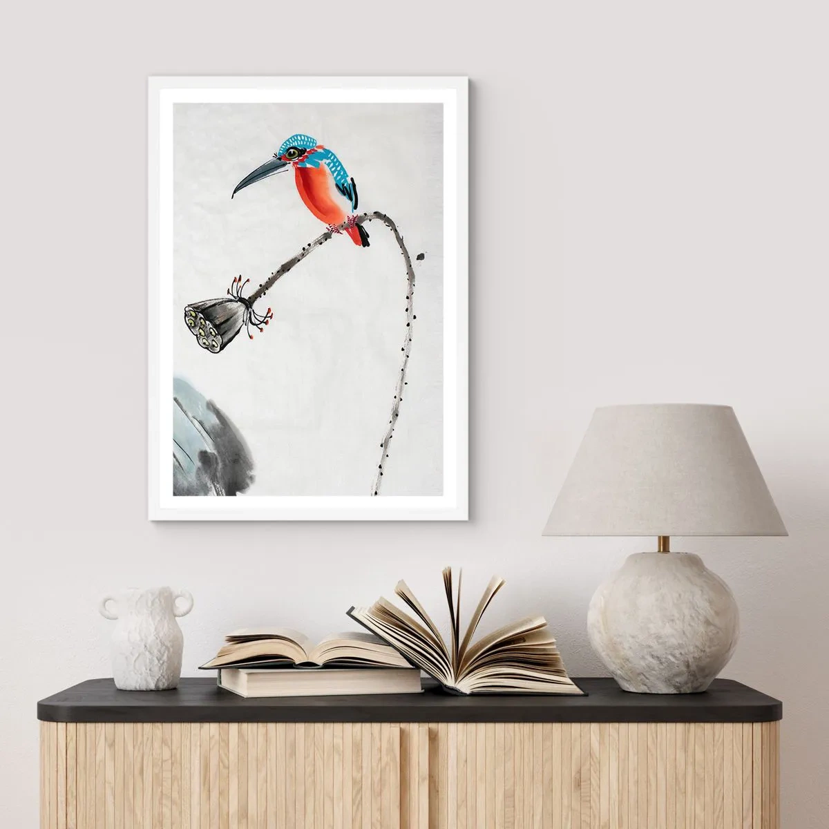 Plakát v bílém rámu - Život louky - 50x70 cm