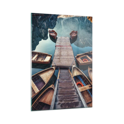 Obraz na skle - Čekám v přístavu - 50x70 cm