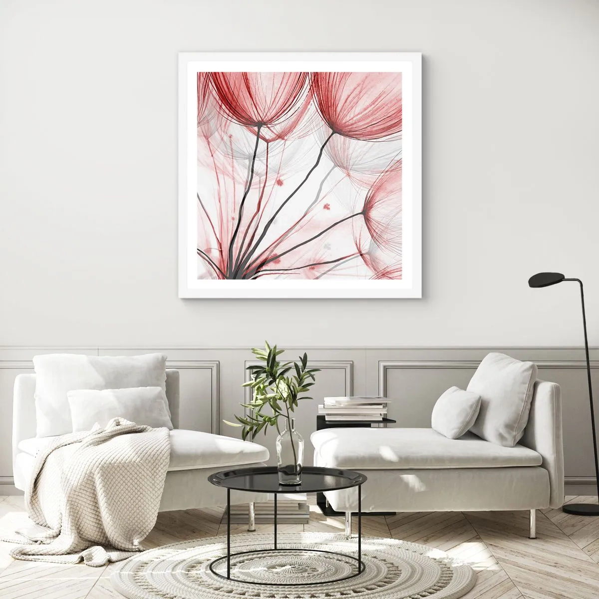 Plakát v bílém rámu - Před odletem - 60x60 cm