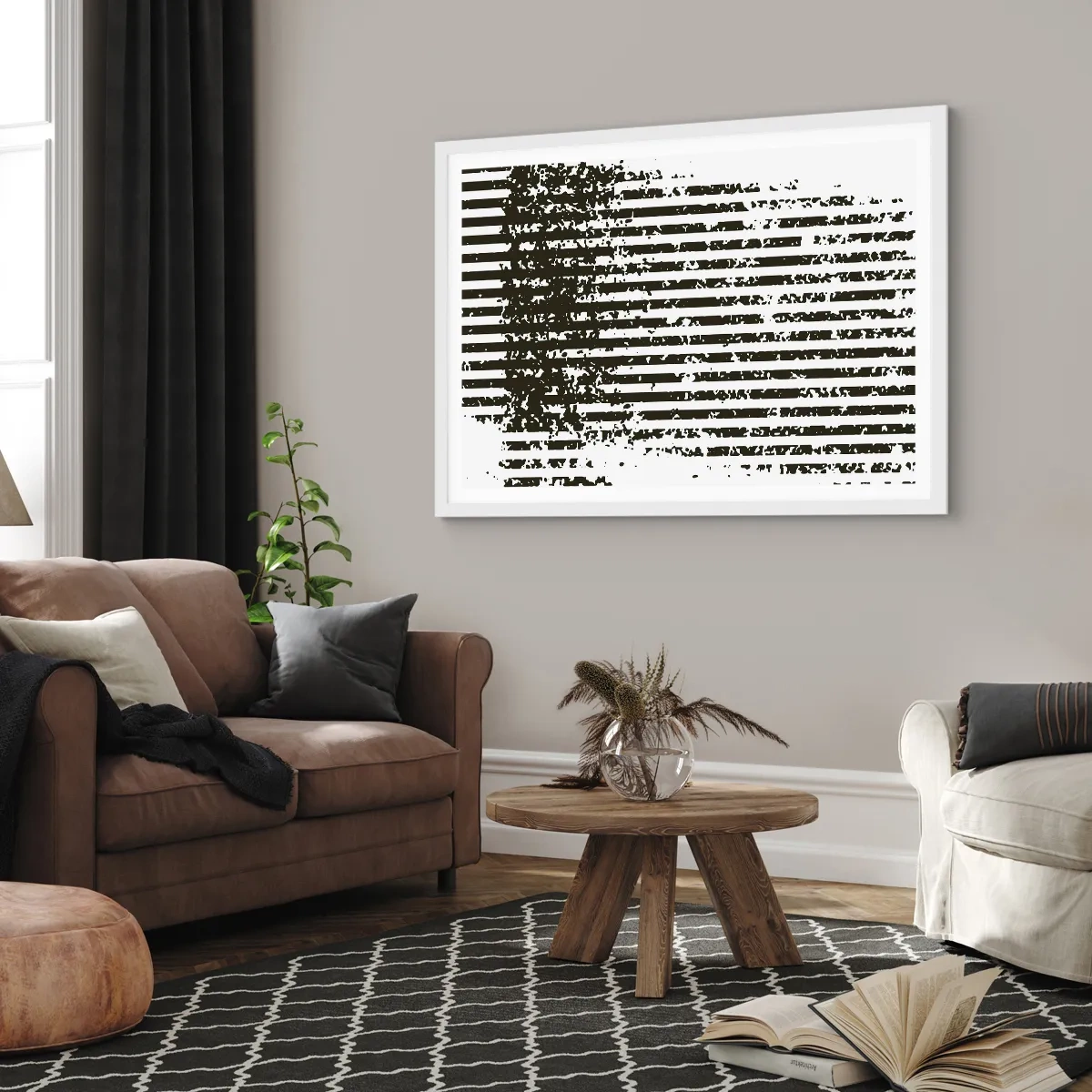 Plakát v bílém rámu - Rytmus a šum - 70x50 cm