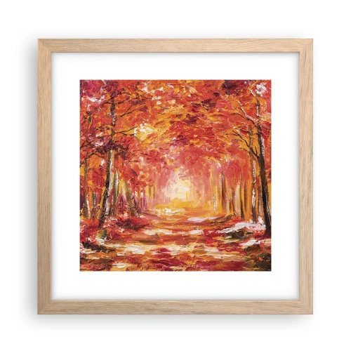 Plakát v rámu světlý dub - Měděný les - 30x30 cm