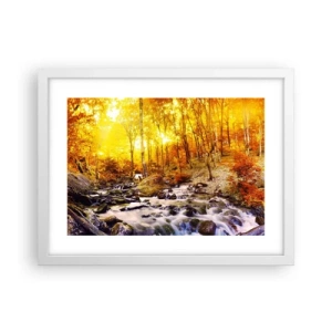 Plakát v bílém rámu - Kameny zasazené do zlata a platiny - 40x30 cm