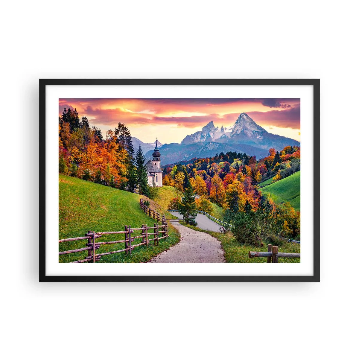 Plakát v černém rámu - Naprosto ideální krajina - 70x50 cm