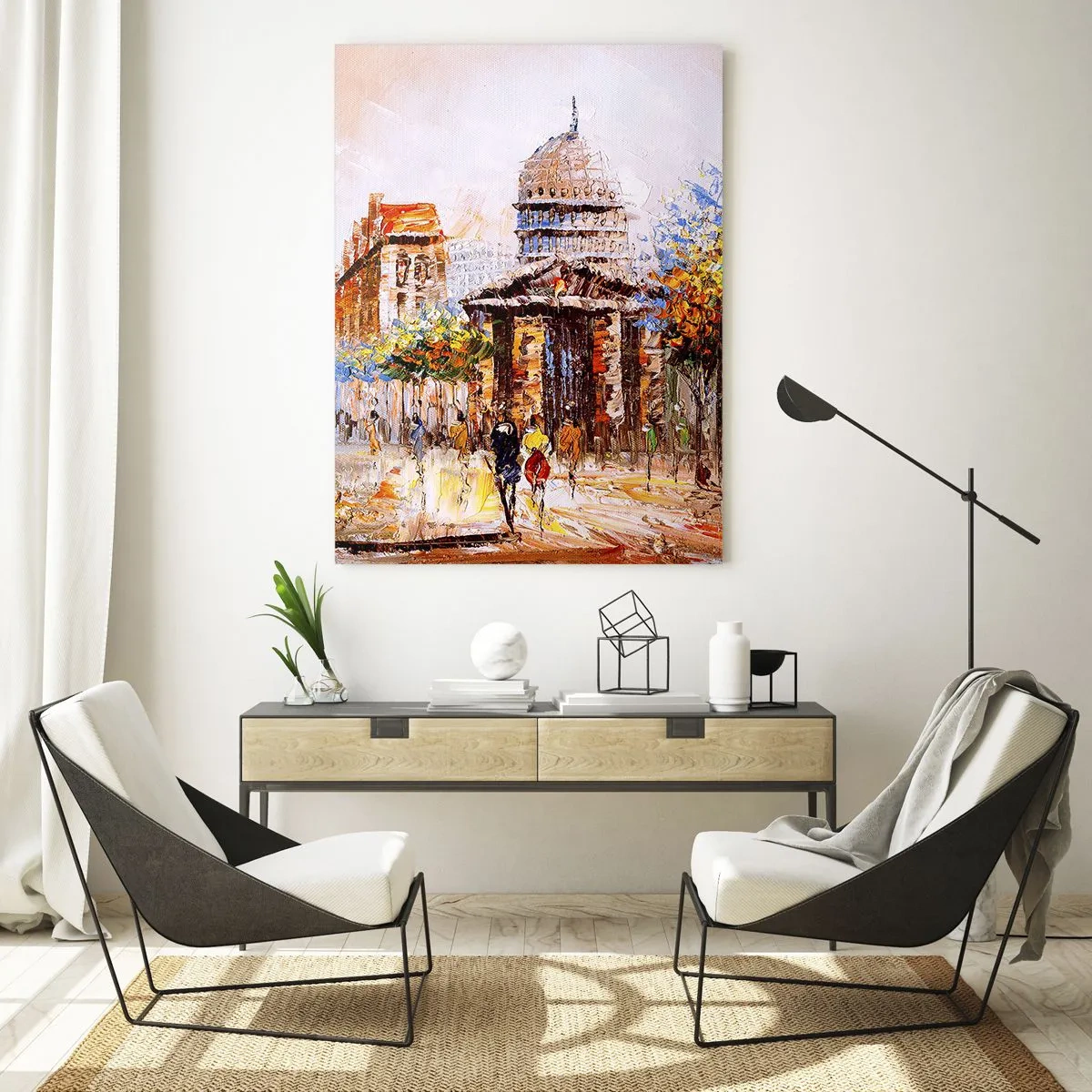 Obraz na skle - Pařížská procházka - 50x70 cm