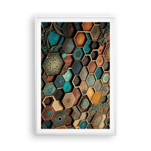 Plakát v bílém rámu - Arabské ornamenty – variace - 61x91 cm