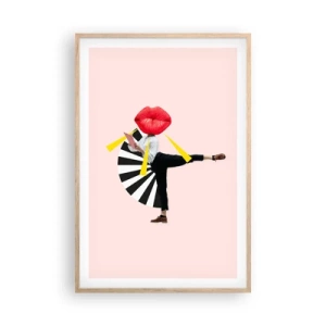 Plakát v rámu světlý dub - Surrealistický pop-art - 61x91 cm