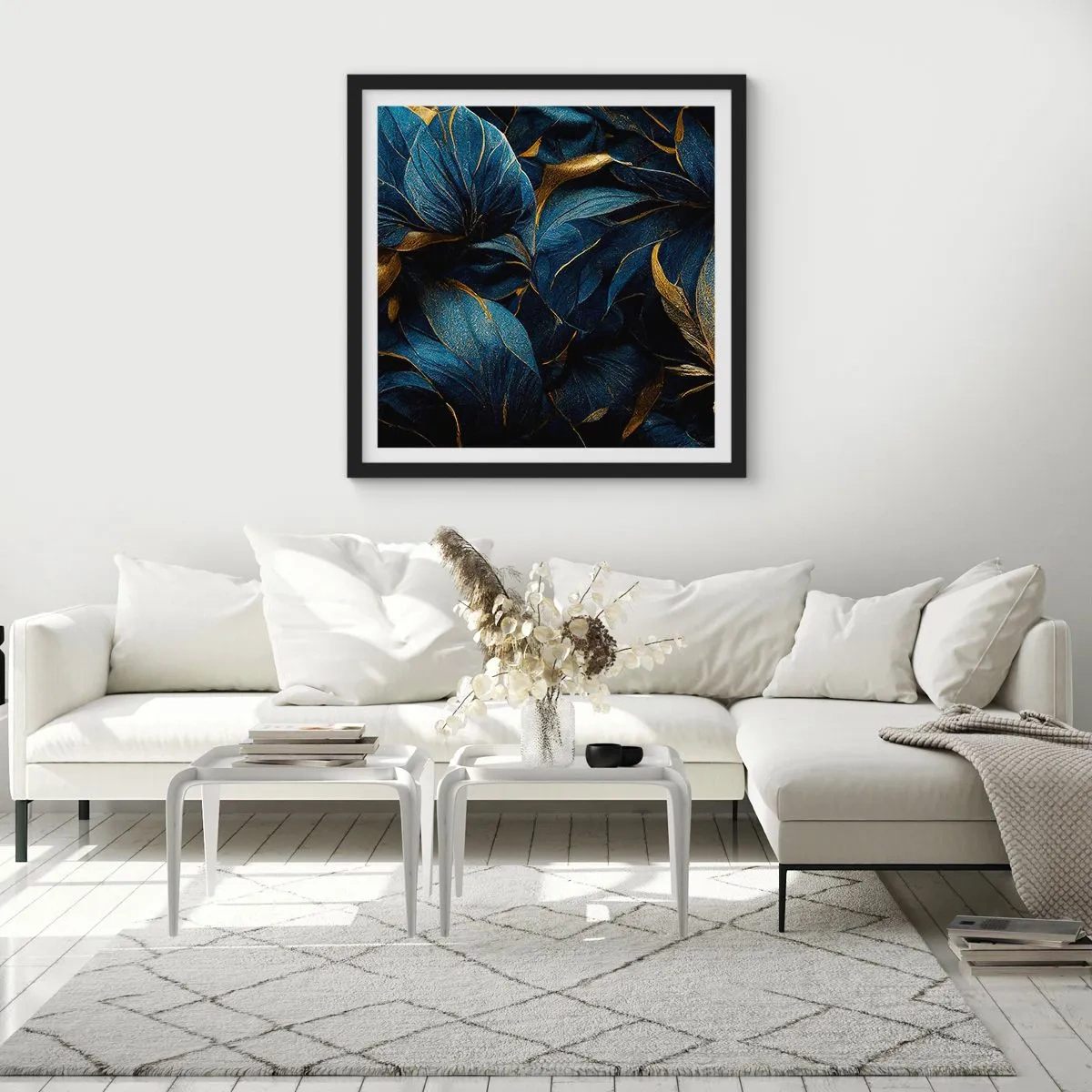 Plakát v černém rámu - Podšívané zlatem - 60x60 cm