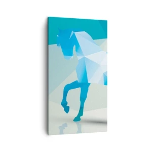 Obraz na plátně - Geometrický kůň v tyrkysu - 45x80 cm
