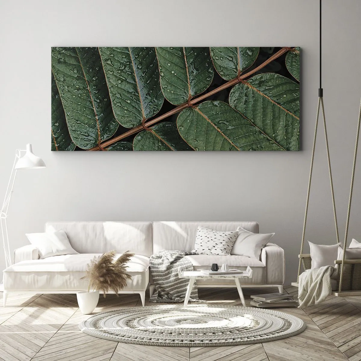 Obraz na plátně - V zeleném rytmu - 100x40 cm