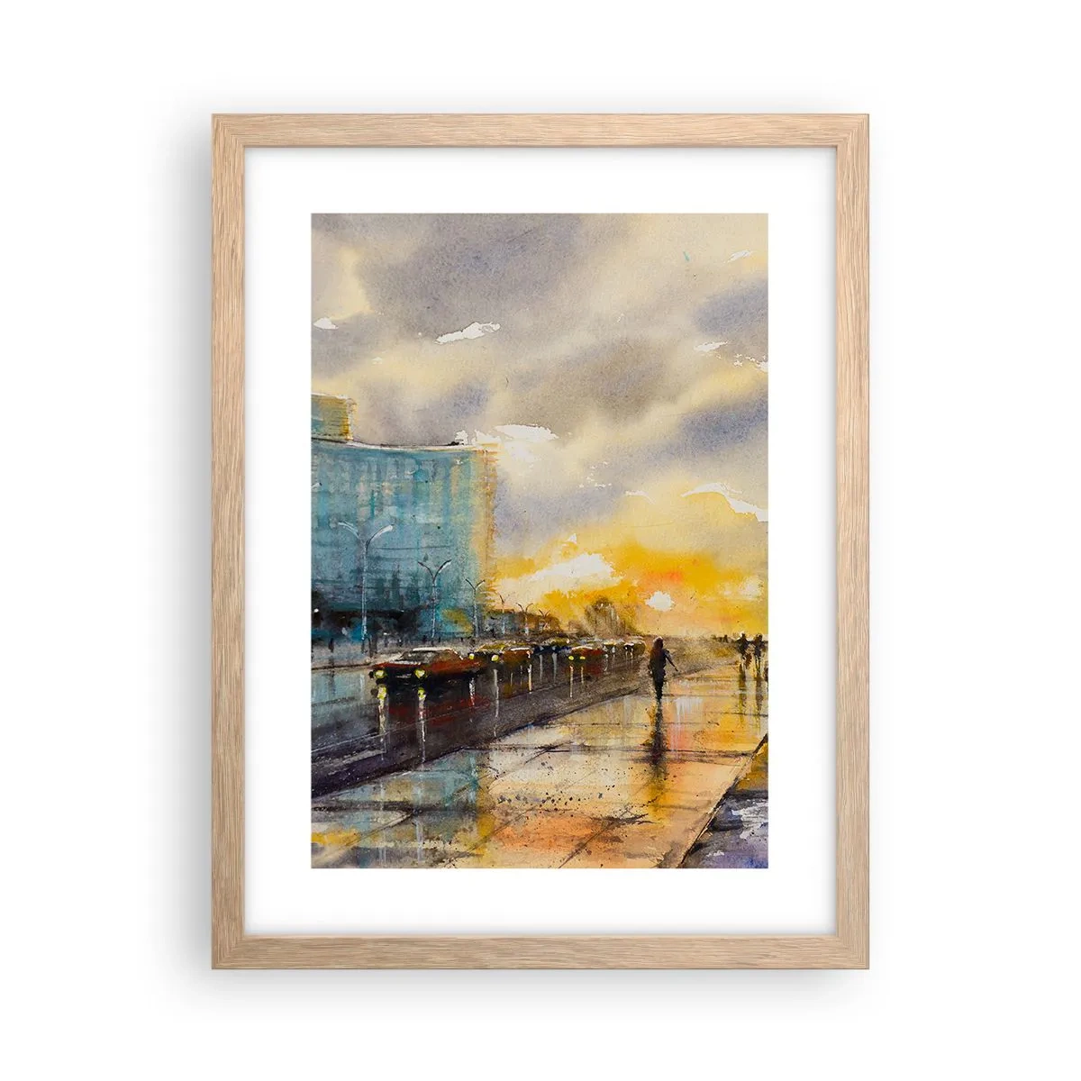 Plakát v rámu světlý dub - Život na pobřeží - 30x40 cm