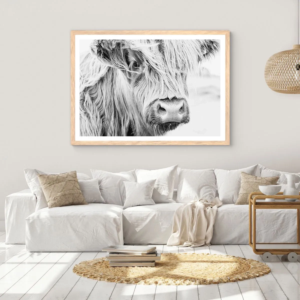 Plakát v rámu světlý dub - Skotská divokost - 100x70 cm