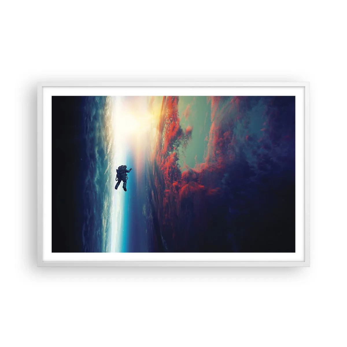 Plakát v bílém rámu - Tváří v tvář vesmíru - 91x61 cm