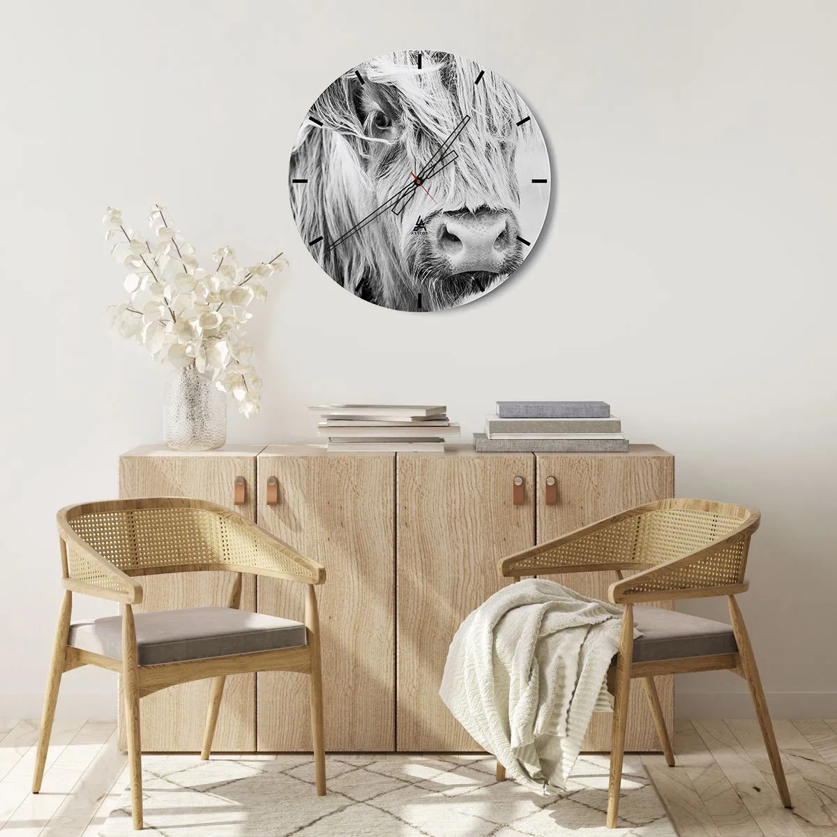 Nástěnné hodiny - Skotská divokost - 40x40 cm