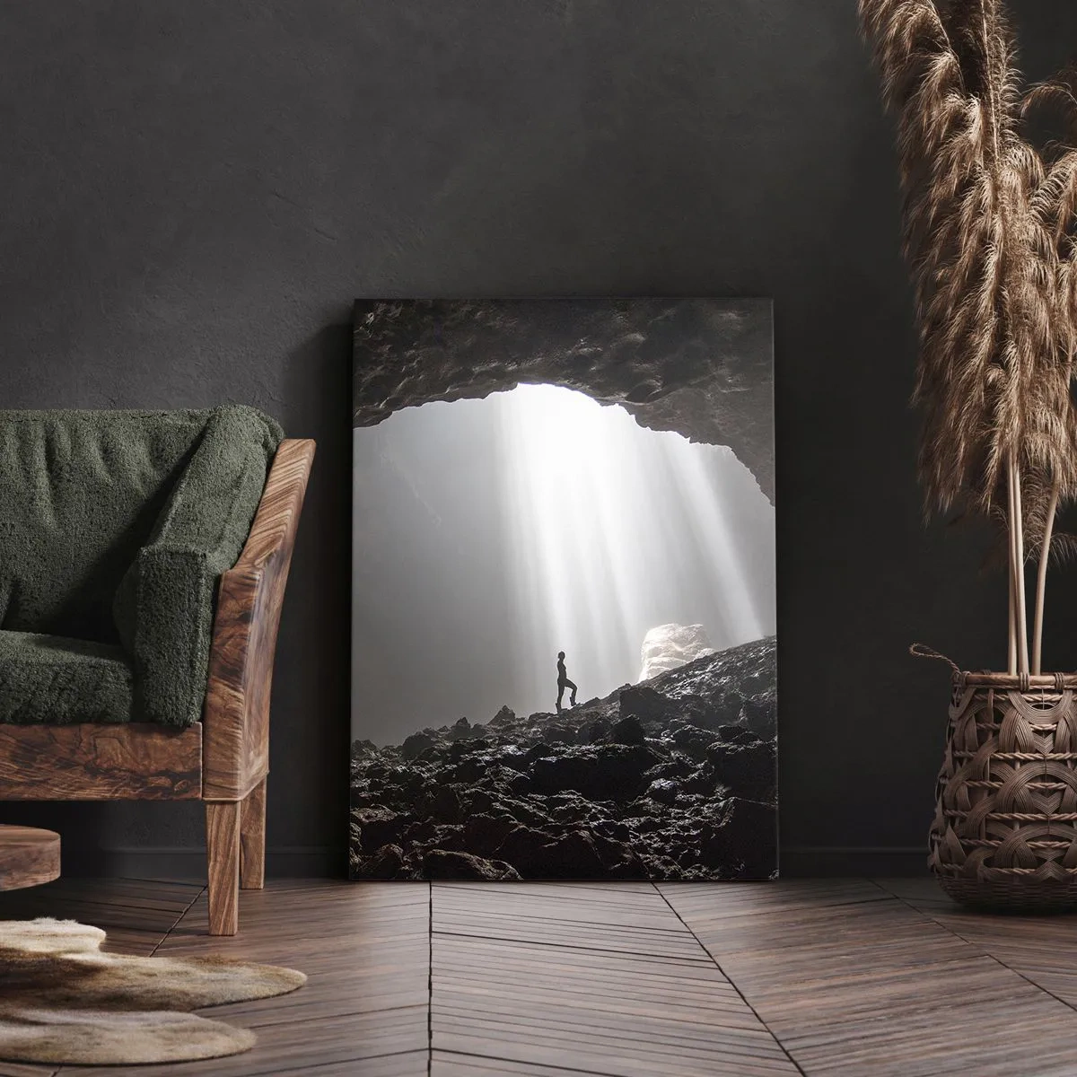 Obraz na plátně - Světelná jeskyně - 55x100 cm