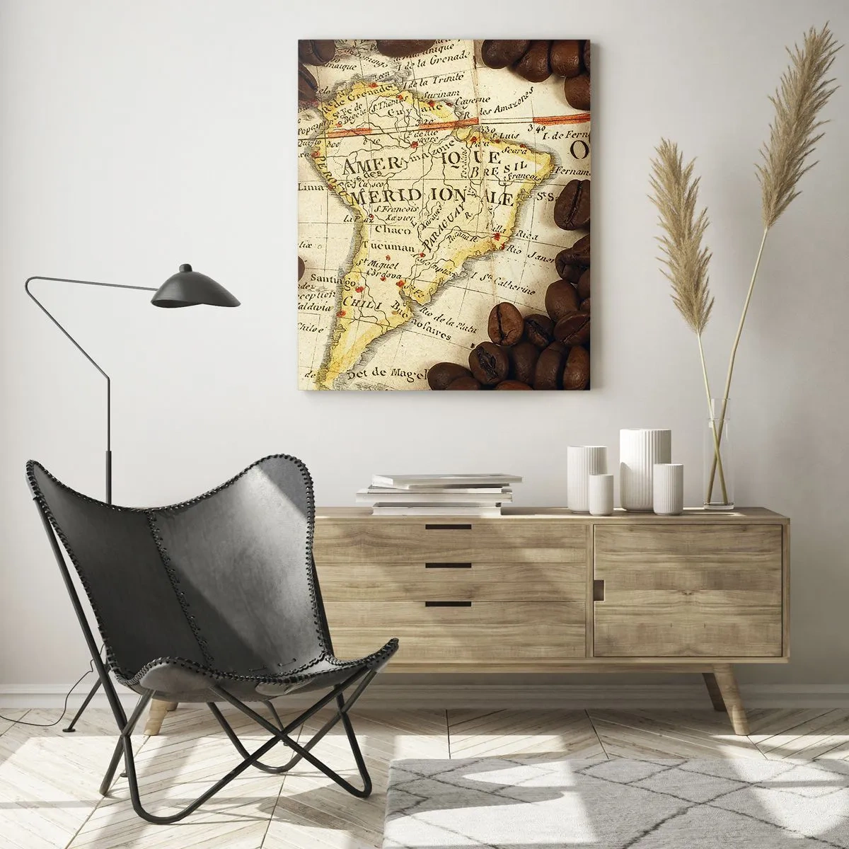 Obraz na skle - Odkud je nejlepší káva? - 50x70 cm