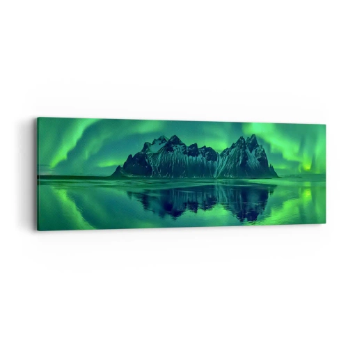 Obraz na plátně - V náručí polární záře - 90x30 cm