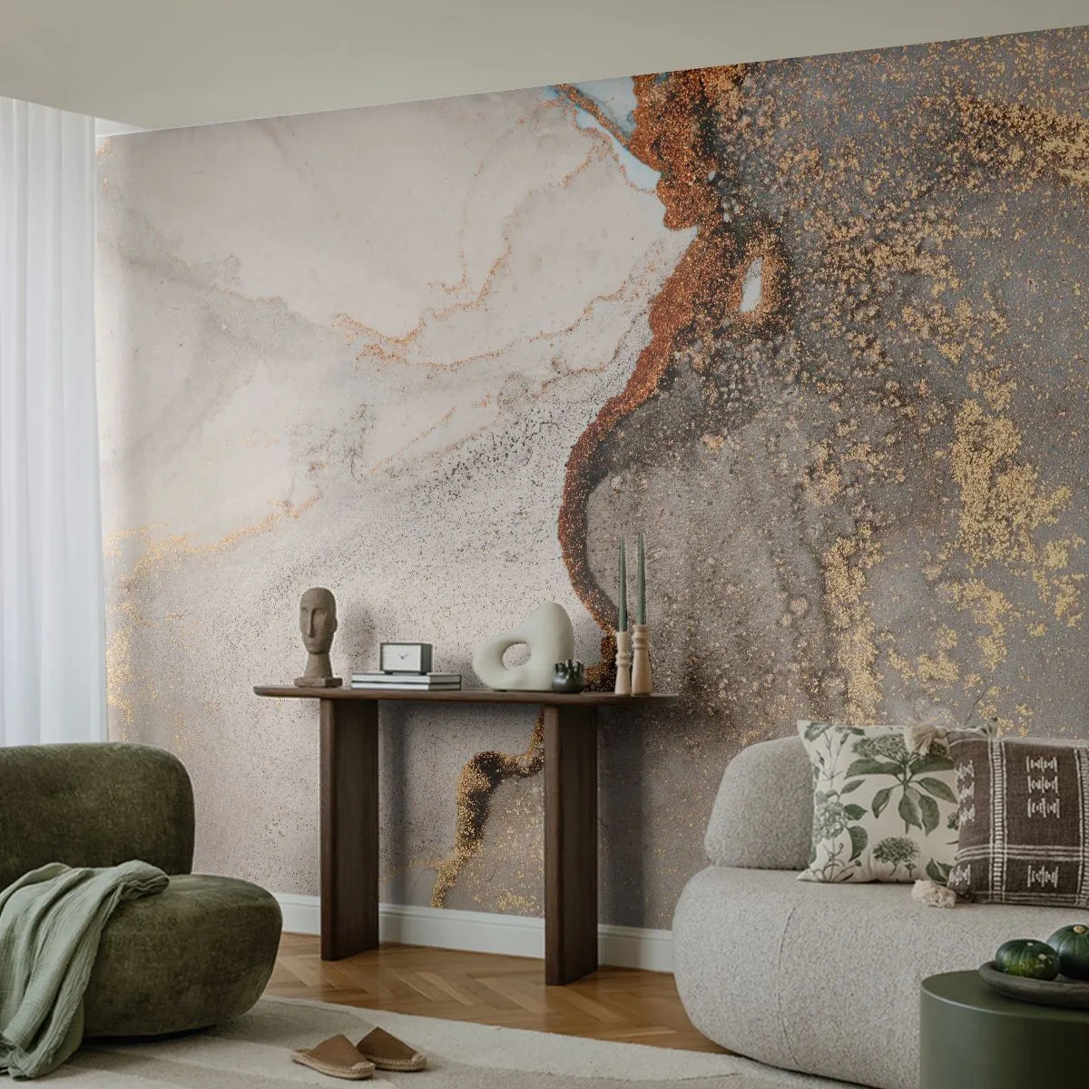 Fototapeta Premium Sand - Na hranici barev - Abstrakce, Kus, Moderní umění - 100x70 cm