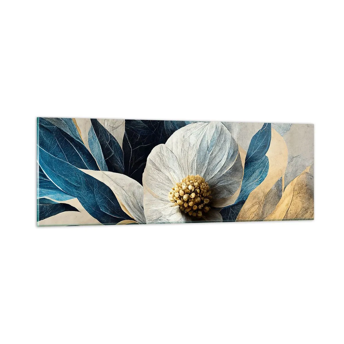 Obraz na skle - Zlaté srdce - 90x30 cm