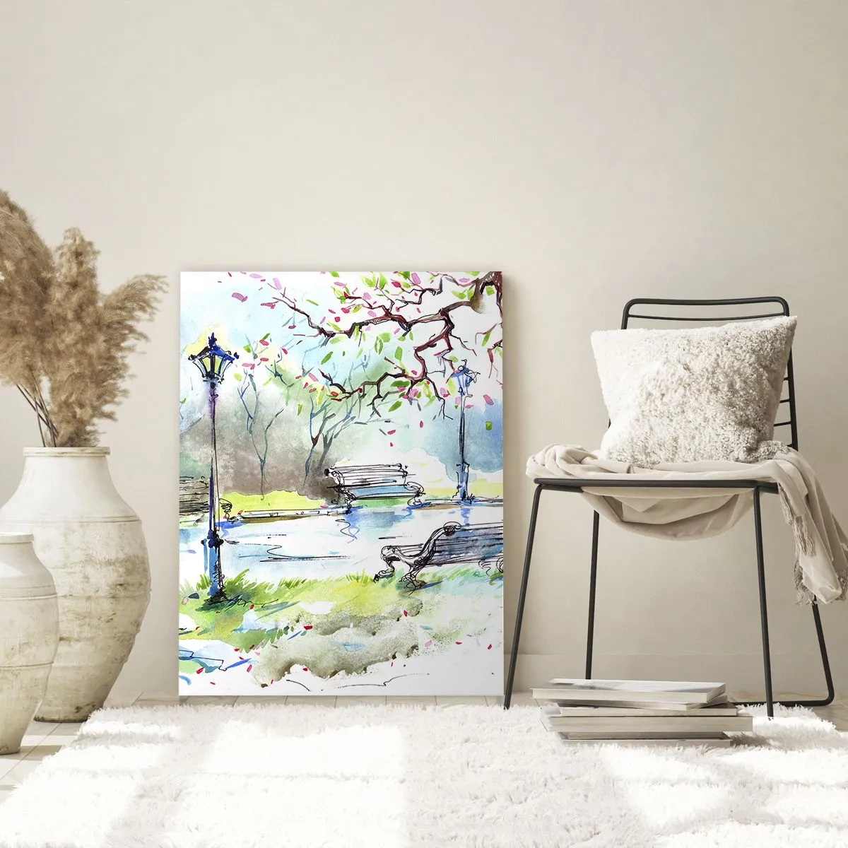 Obraz na skle - Kouzlo parkového ticha - 80x120 cm