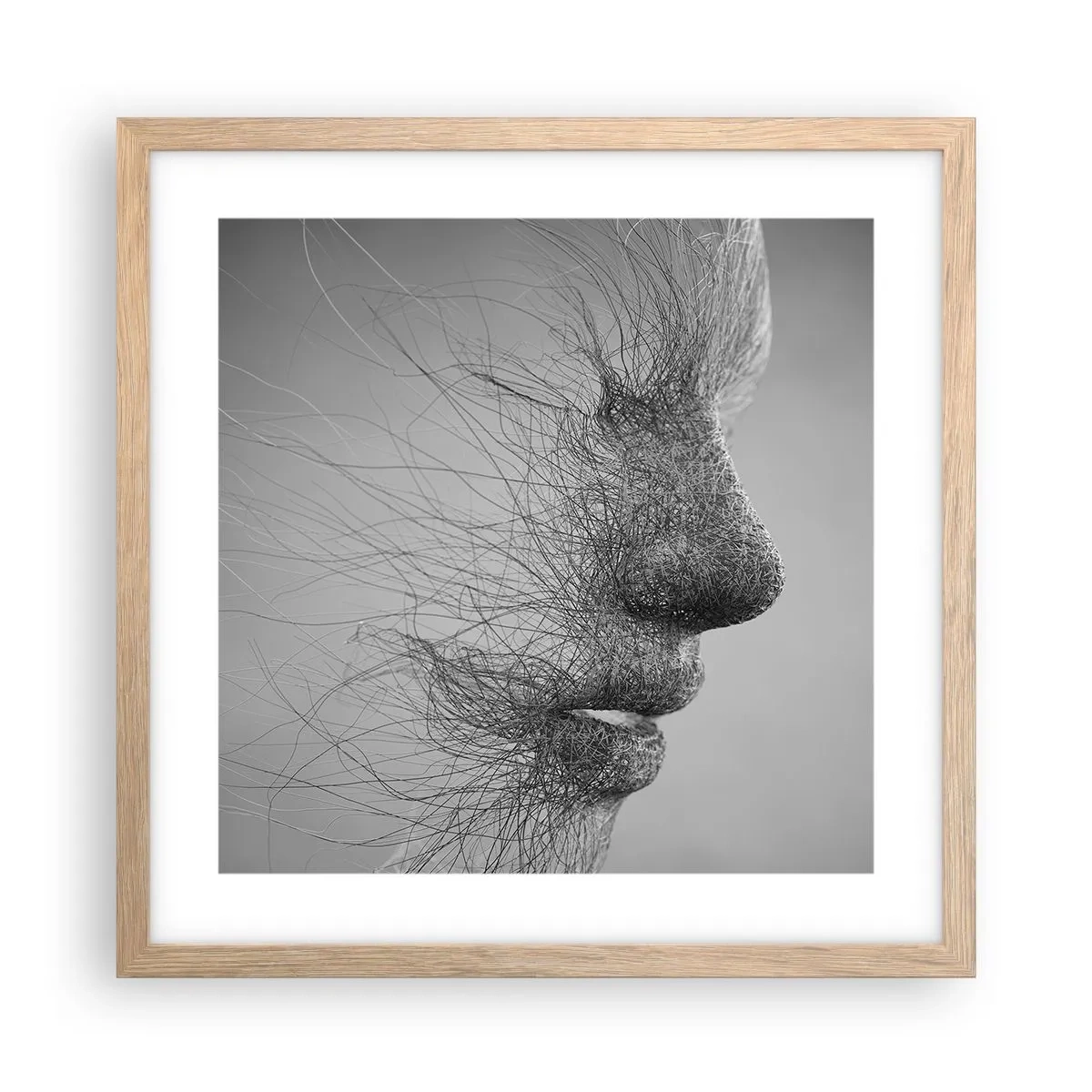 Plakát v rámu světlý dub - Duch větru - 40x40 cm