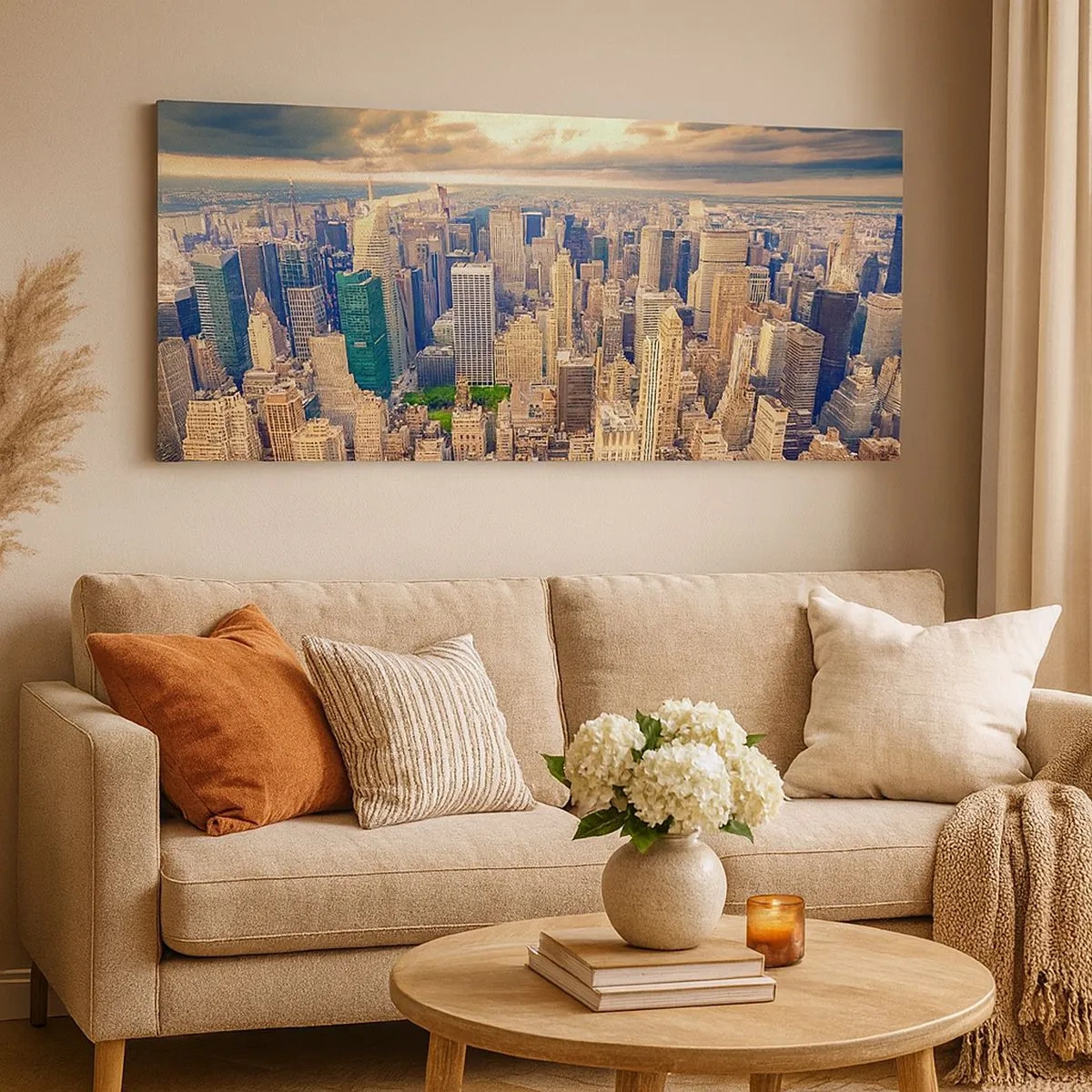 Obraz na plátně - Pozlacené Metropolis - 100x40 cm