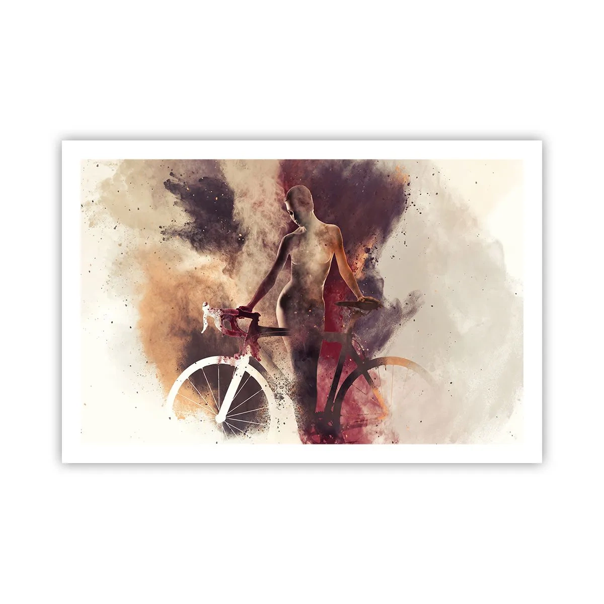 Plakát - Cyklistická duše v mramorových tvarech - 91x61 cm