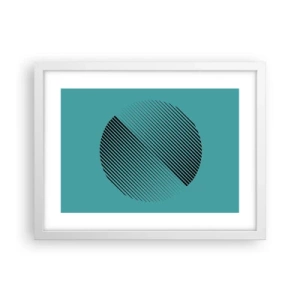 Plakát v bílém rámu - Kruh – geometrická variace - 40x30 cm