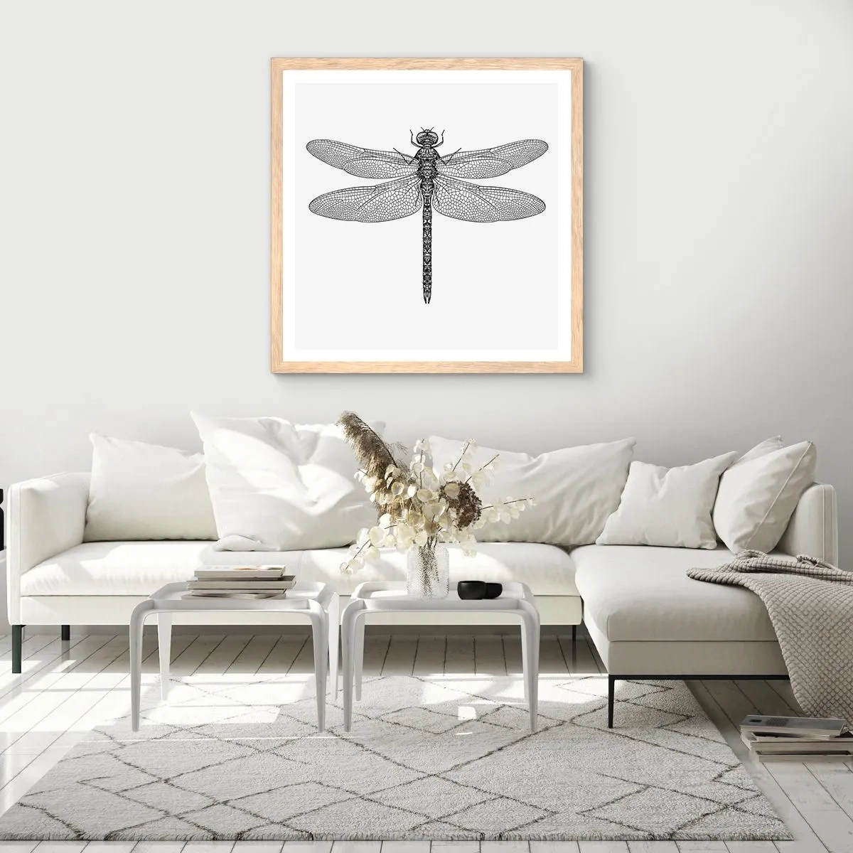 Plakát v rámu světlý dub - Přesnost přírody - 60x60 cm