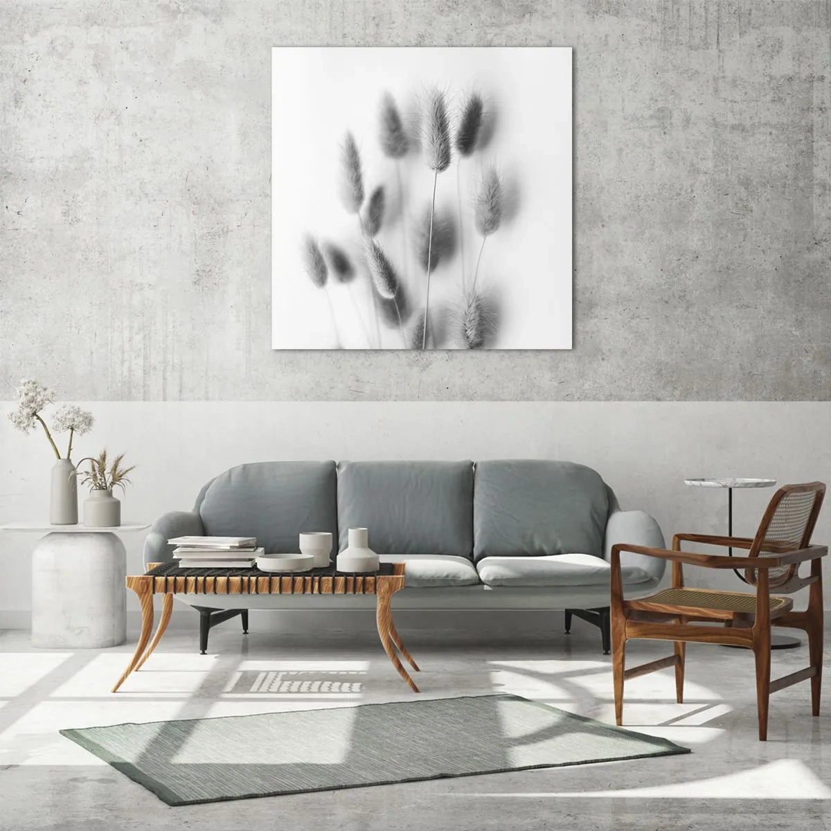 Obraz na skle - Její načechranost tráva - 70x70 cm