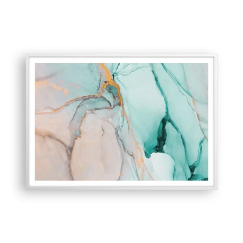 Plakát v bílém rámu - Tanec tvarů a barev - 100x70 cm