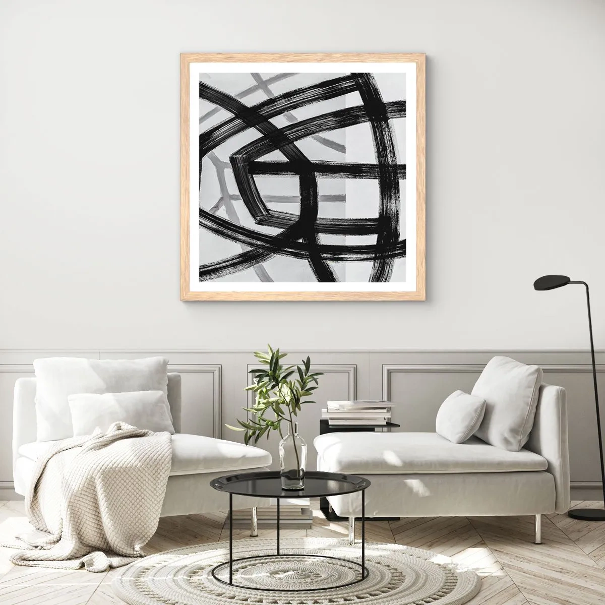 Plakát v rámu světlý dub - Hloubka - 30x30 cm