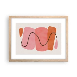 Plakát v rámu světlý dub - Jemný pohyb forem - 40x30 cm