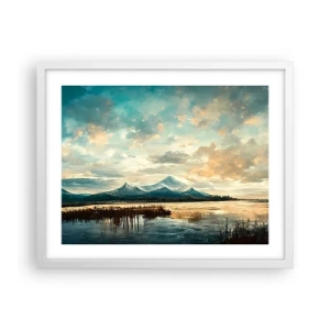 Plakát v bílém rámu - Pod ochranou nebe - 50x40 cm