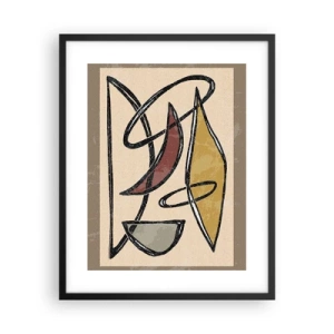 Plakát v černém rámu - Kompozice – oblouky a ovály - 40x50 cm