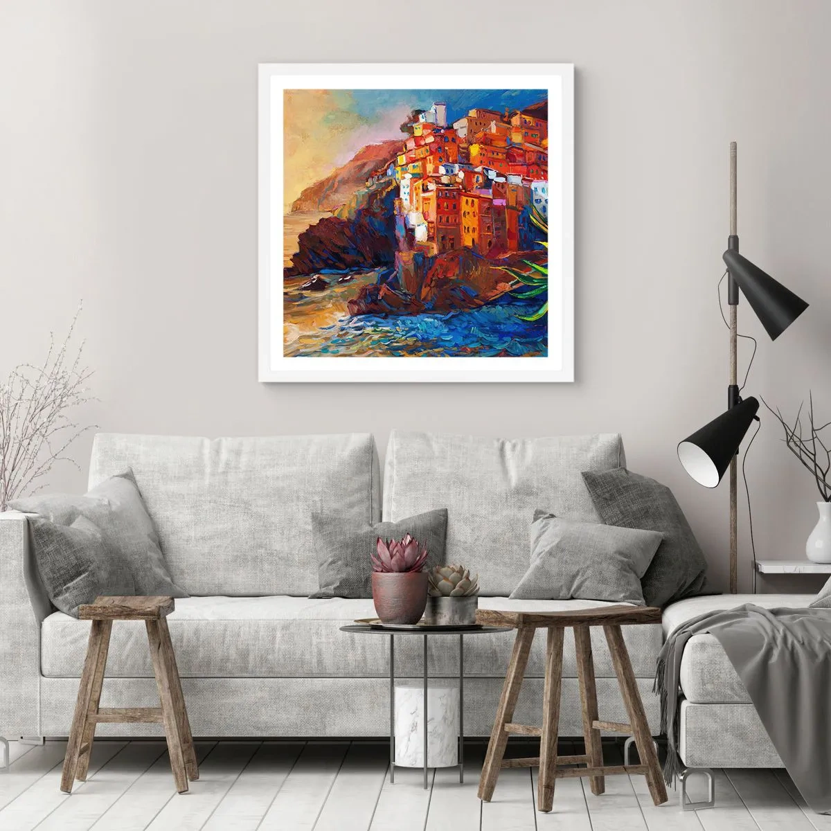 Plakát v bílém rámu - Italský nádech - 60x60 cm