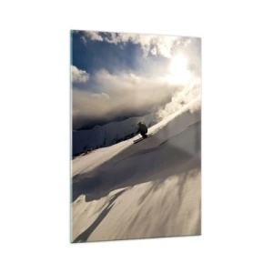 Obraz na skle - Přijatá výzva hor - 70x100 cm