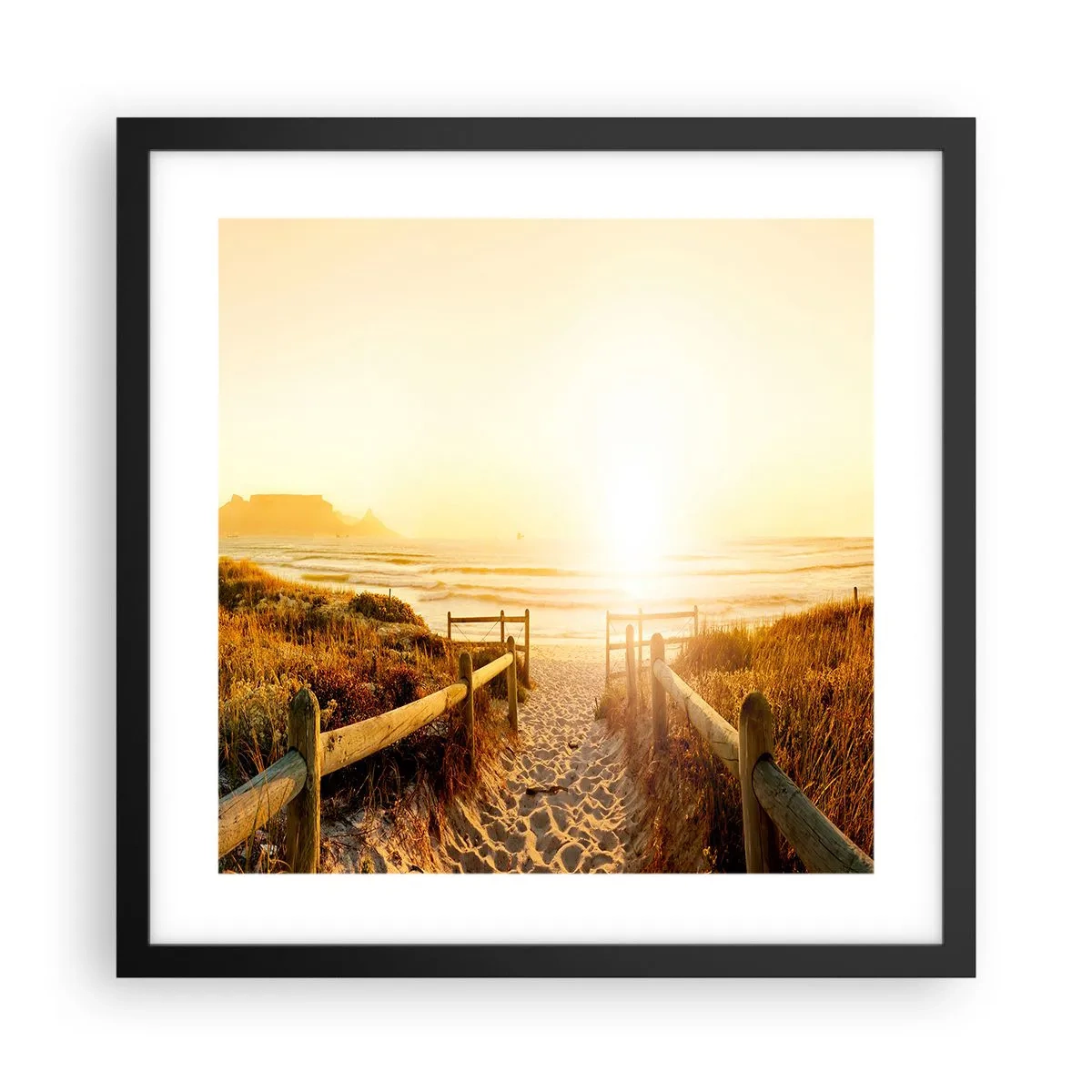 Plakát v černém rámu - Dunami směrem ke slunci - 40x40 cm