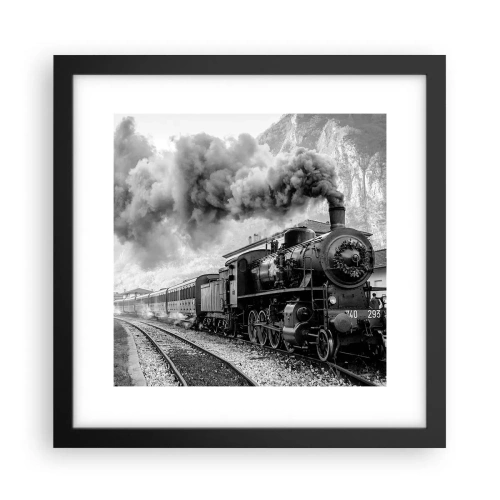 Plakát v černém rámu - Stojí na nádraží… - 30x30 cm