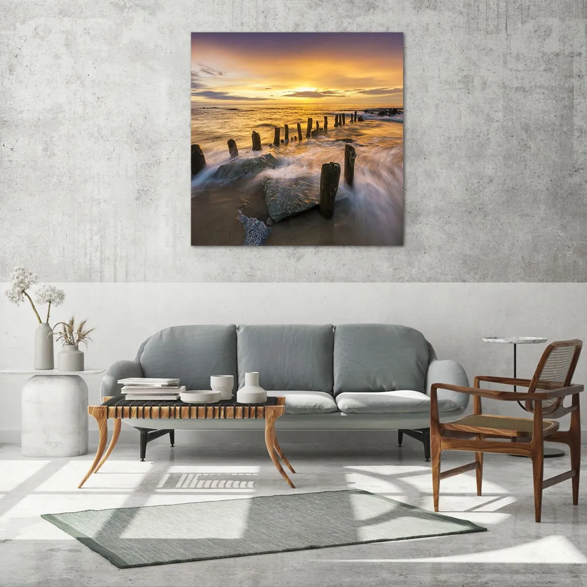 Obraz na skle - Drsná krása Baltského moře - 70x70 cm