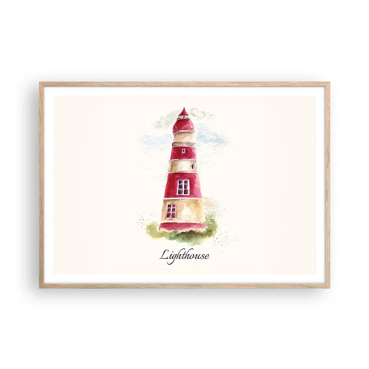 Plakát v rámu světlý dub - Tady je vždy počasí - 100x70 cm