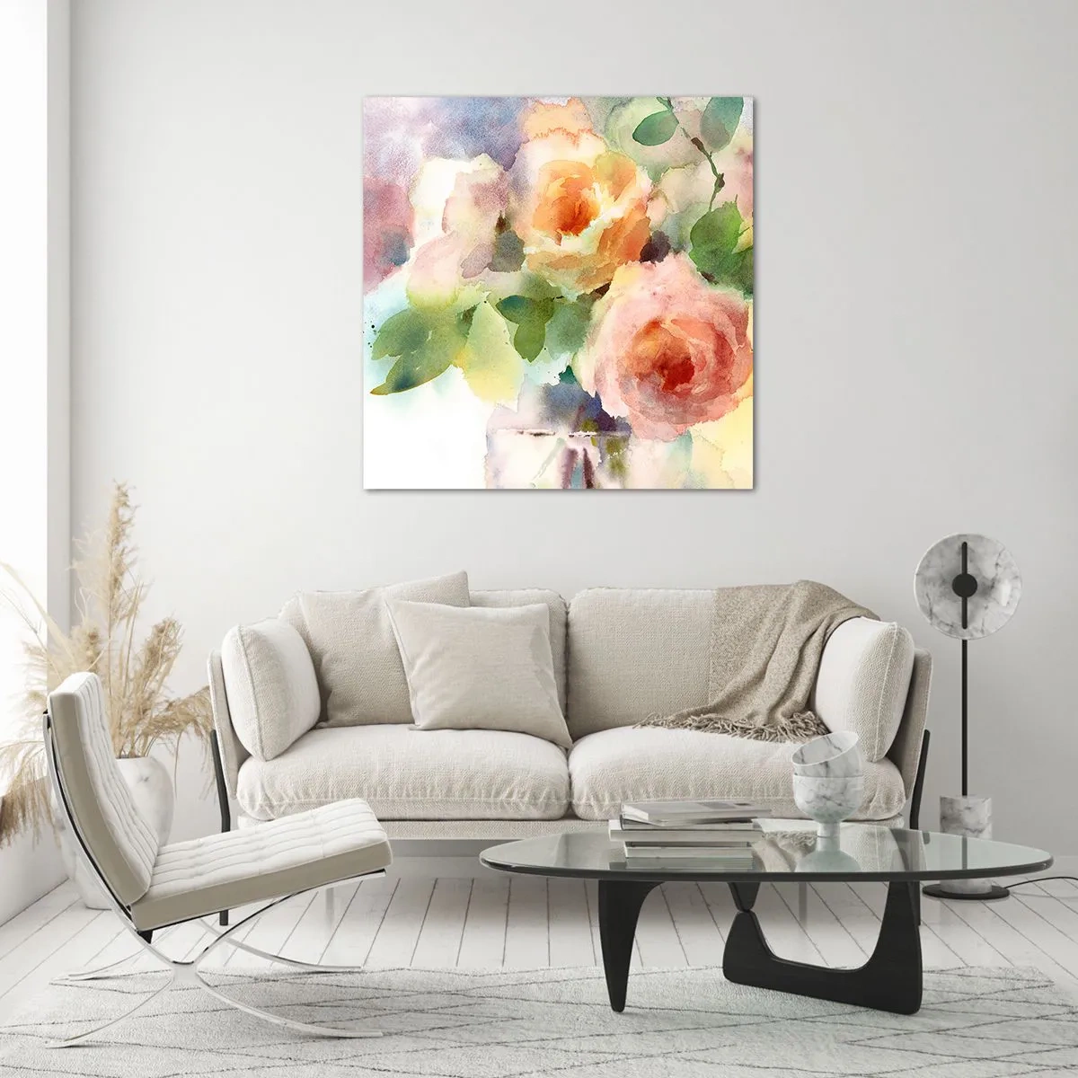 Obraz na skle - Jemné jako akvarel - 40x40 cm