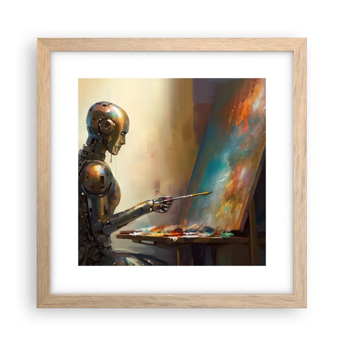 Plakát v rámu světlý dub - Umění budoucnosti - 30x30 cm